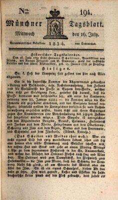 Münchener Tagblatt Mittwoch 16. Juli 1834