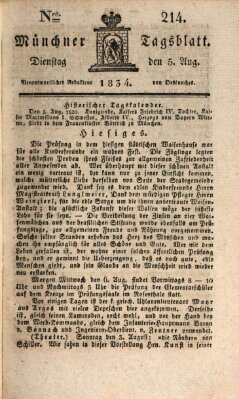 Münchener Tagblatt Dienstag 5. August 1834