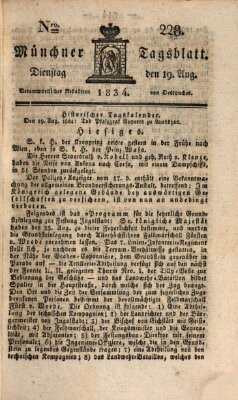 Münchener Tagblatt Dienstag 19. August 1834