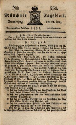 Münchener Tagblatt Donnerstag 21. August 1834