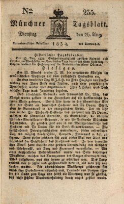 Münchener Tagblatt Dienstag 26. August 1834