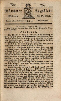 Münchener Tagblatt Mittwoch 17. September 1834