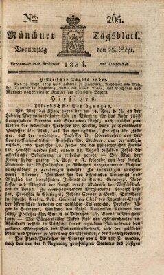 Münchener Tagblatt Donnerstag 25. September 1834