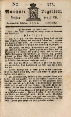 Münchener Tagblatt Freitag 3. Oktober 1834