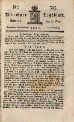 Münchener Tagblatt Dienstag 4. November 1834