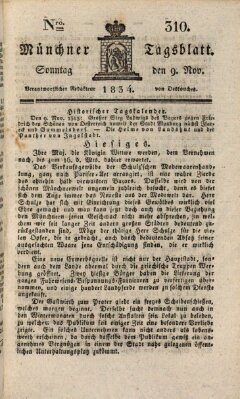 Münchener Tagblatt Sonntag 9. November 1834