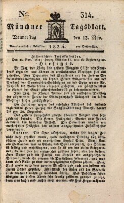 Münchener Tagblatt Donnerstag 13. November 1834