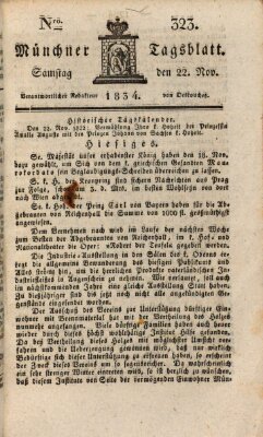 Münchener Tagblatt Samstag 22. November 1834