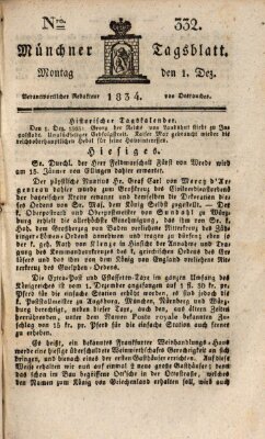 Münchener Tagblatt Montag 1. Dezember 1834