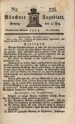 Münchener Tagblatt Freitag 5. Dezember 1834