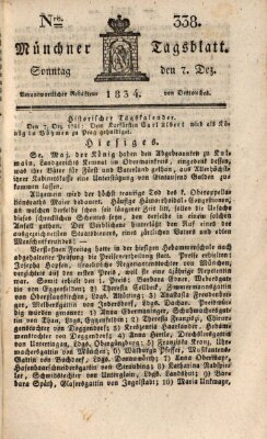 Münchener Tagblatt Sonntag 7. Dezember 1834