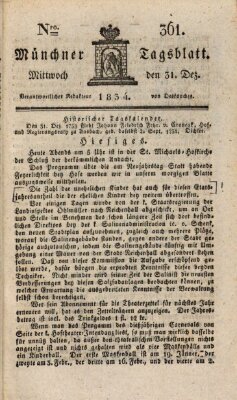 Münchener Tagblatt Mittwoch 31. Dezember 1834