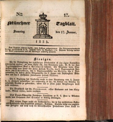 Münchener Tagblatt Samstag 17. Januar 1835