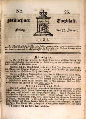 Münchener Tagblatt Freitag 23. Januar 1835