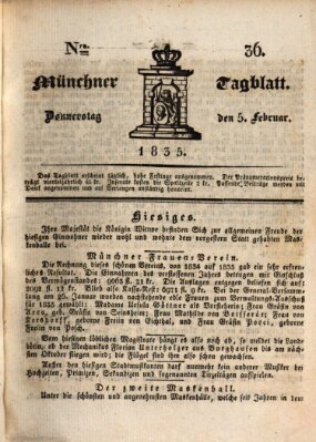 Münchener Tagblatt Donnerstag 5. Februar 1835