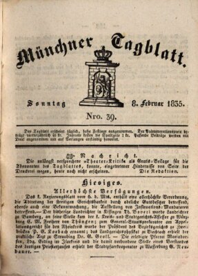 Münchener Tagblatt Sonntag 8. Februar 1835