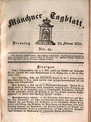 Münchener Tagblatt Dienstag 10. Februar 1835