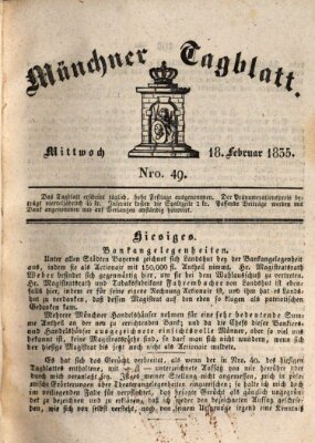 Münchener Tagblatt Mittwoch 18. Februar 1835