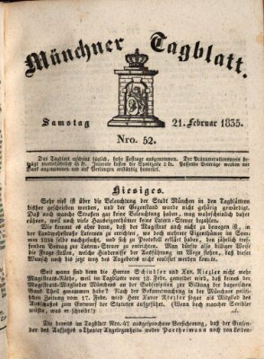 Münchener Tagblatt Samstag 21. Februar 1835