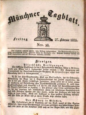 Münchener Tagblatt Freitag 27. Februar 1835