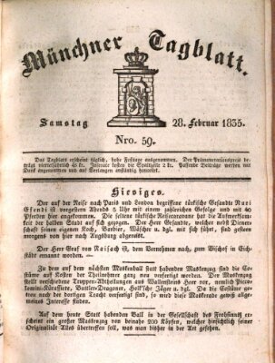 Münchener Tagblatt Samstag 28. Februar 1835