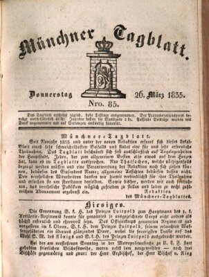 Münchener Tagblatt Donnerstag 26. März 1835