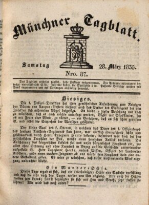 Münchener Tagblatt Samstag 28. März 1835