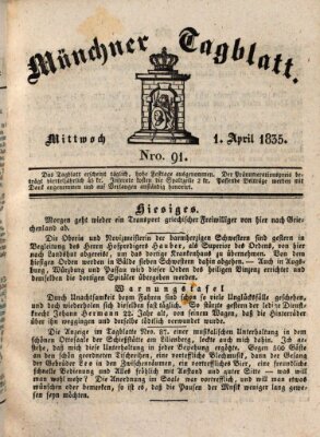 Münchener Tagblatt Mittwoch 1. April 1835