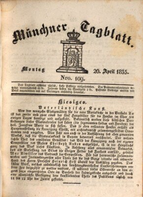 Münchener Tagblatt Montag 20. April 1835