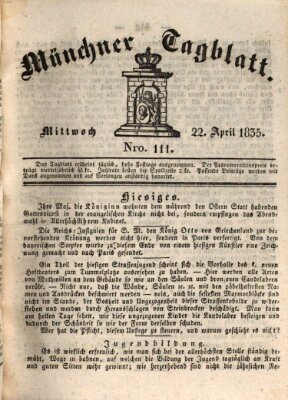 Münchener Tagblatt Mittwoch 22. April 1835