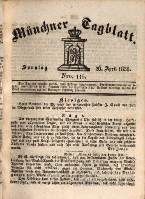 Münchener Tagblatt Sonntag 26. April 1835