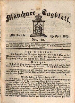 Münchener Tagblatt Mittwoch 29. April 1835