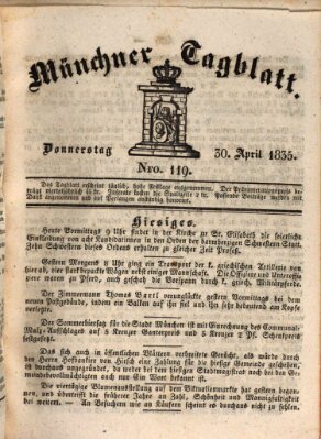 Münchener Tagblatt Donnerstag 30. April 1835