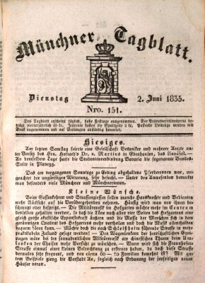 Münchener Tagblatt Dienstag 2. Juni 1835