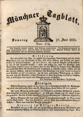 Münchener Tagblatt Samstag 27. Juni 1835