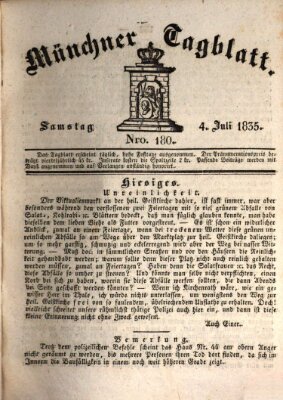 Münchener Tagblatt Samstag 4. Juli 1835