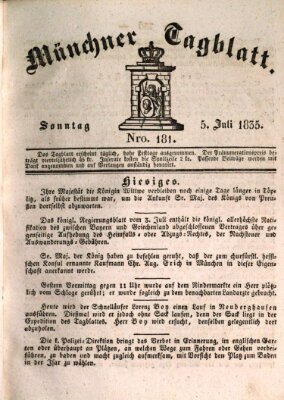 Münchener Tagblatt Sonntag 5. Juli 1835