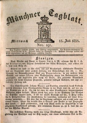 Münchener Tagblatt Mittwoch 15. Juli 1835