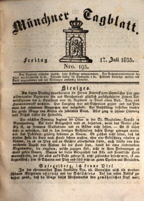 Münchener Tagblatt Freitag 17. Juli 1835