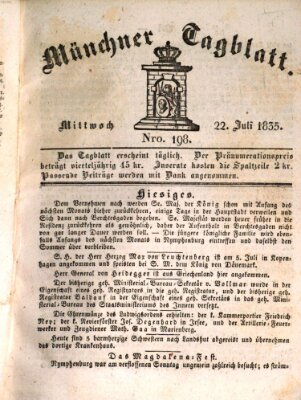 Münchener Tagblatt Mittwoch 22. Juli 1835