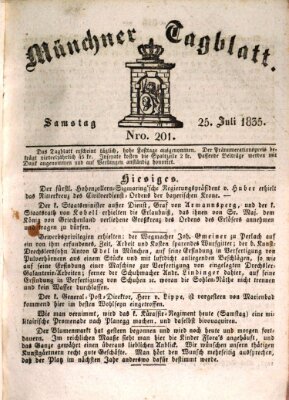 Münchener Tagblatt Samstag 25. Juli 1835