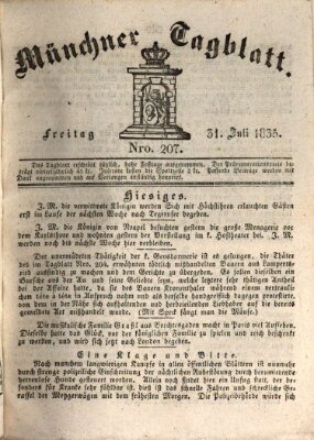 Münchener Tagblatt Freitag 31. Juli 1835