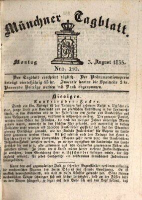 Münchener Tagblatt Montag 3. August 1835