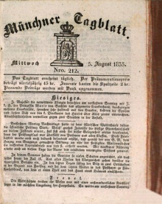 Münchener Tagblatt Mittwoch 5. August 1835