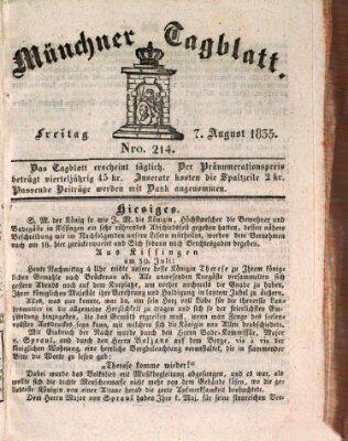 Münchener Tagblatt Freitag 7. August 1835