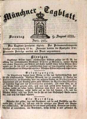 Münchener Tagblatt Sonntag 9. August 1835