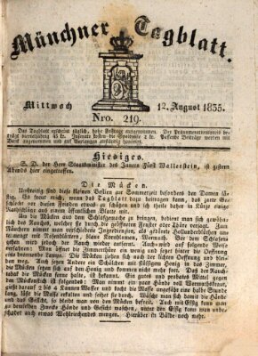 Münchener Tagblatt Mittwoch 12. August 1835