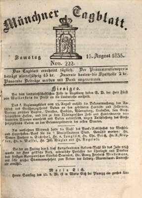 Münchener Tagblatt Samstag 15. August 1835