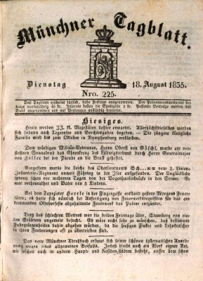 Münchener Tagblatt Dienstag 18. August 1835