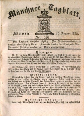 Münchener Tagblatt Mittwoch 19. August 1835